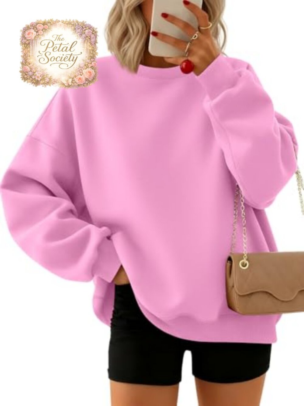 Oversized Crewneck Sweatshirt Pullover Long Sleeve Casual Top